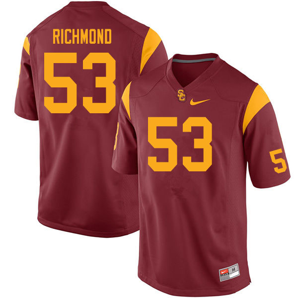 Men #53 Drew Richmond USC Trojans College Football Jerseys Sale-Cardinal